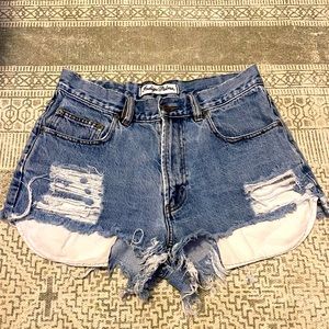 Distressed Denim Shorts